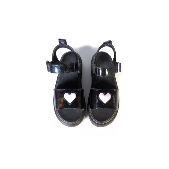 DR. MARTENS Kids Size 3 US Black Marlowe Hearts Junior Kids Sandals 34 Eur - Picture 4 of 12